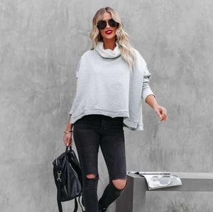 Vici Kylie Cotton Cowl Neck Dolman Sweatshirt - Heather Grey